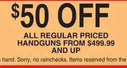 Dunham's Sports ALL REGULAR HANDGUNS offer