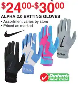 Dunham's Sports ALPHA 2.0 BATTING GLOVES offer