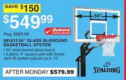 Dunham's Sports 881013 54 GLASS IN-GROUND BASKETBALL SYSTEM offer
