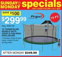 Dunham's Sports PROPEL 15' TRAMPOLINE BUNDLE WITH HOOP & FUN-RING ENCLOSURE offer