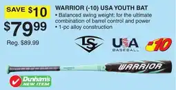 Dunham's Sports WARRIOR (- 10) USA YOUTH BAT offer