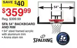 Dunham's Sports SPALDING SFA 54 BACKBOARD AND RIM offer