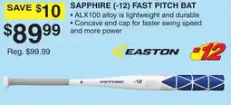 Dunham's Sports EASTON SAPPHIRE (- 12) FAST PITCH BAT offer