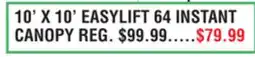 Dunham's Sports YQLI 10' X 10' EASYLIFT 64 INSTANT CANOPY offer