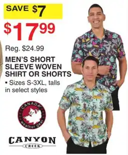 Dunham's Sports CANYON MEN'S SHORT SLEEVE WOVEN SHIRT OR SHORTS offer