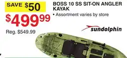 Dunham's Sports SUNDOLPHIN BOSS 10 SS SIT-ON ANGLER KAYAK offer