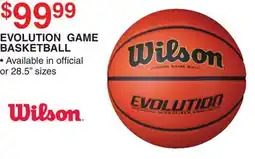 Dunham's Sports WILSON EVOLUTION GAME BASKETBALL offer