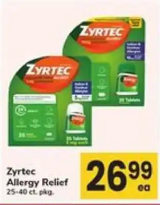 Safeway Zyrtec Allergy Relief offer