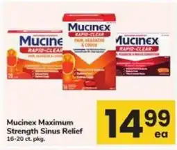 Safeway Mucinex Maximum Strength Sinus Relief offer