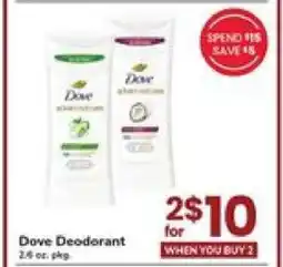 Safeway Dove Deodorant offer