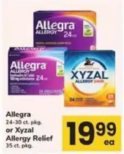 Safeway Allegra or Xyzal Allergy Relief offer