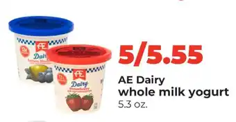 Hy-Vee AE Dairy whole milk yogurt offer