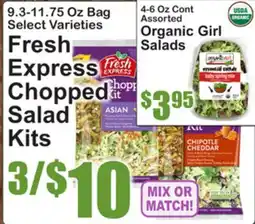 SuperFresh Fresh Express Chopped Salad Kits, Organic Girl Salads offer