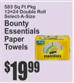SuperFresh 583 Sq Ft Pkg 12=24 Double Roll Select-A-Size Bounty Essentials Paper Towels offer