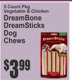 SuperFresh 5 Count Pkg Vegetable & Chicken DreamBone DreamSticks Dog Chews offer
