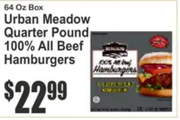 SuperFresh 64 Oz Box Urban Meadow Quarter Pound 100% All Beef Hamburgers offer