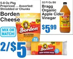 SuperFresh Borden Cheese, Bragg Organic Apple Cider Vinegar offer