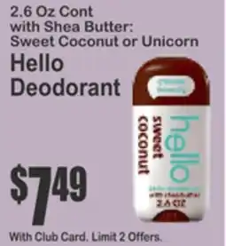 SuperFresh Hello Deodorant offer