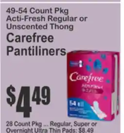SuperFresh Carefree Pantiliners offer