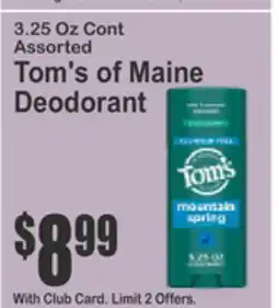 SuperFresh Tom's of Maine Deodorant offer
