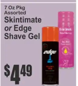 SuperFresh 7 Oz Pkg Assorted Skintimate or Edge Shave Gel offer