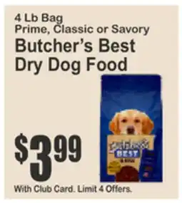 SuperFresh 4 Lb Bag Prime, Classic or Savory Butcher's Best Dry Dog Food offer