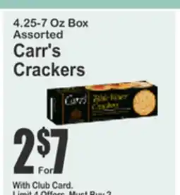 SuperFresh Carr's Crackers offer