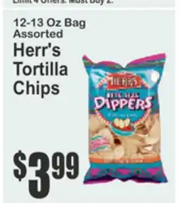 SuperFresh 12-13 Oz Bag Assorted Herr's Tortilla Chips offer