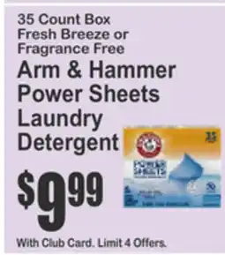 SuperFresh Arm & Hammer Power Sheets Laundry Detergent offer