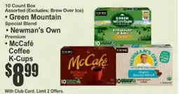 SuperFresh • Green Mountain Special Blend • Newman's Own Premium • McCafe Coffee K-Cups offer