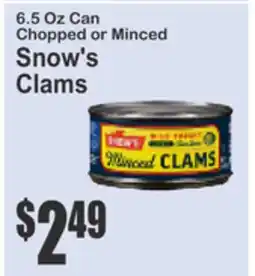 SuperFresh 6.5 Oz Can Chopped or Minced Snow's Clams offer