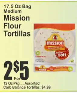SuperFresh 17.5 Oz Bag Medium Mission Flour Tortillas offer