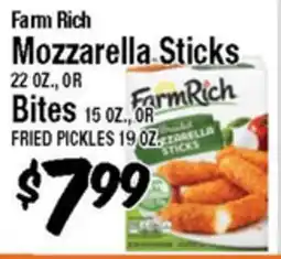 Western Beef Farm Rich Mozzarella Sticks 22 OZ., OR Bites 15 OZ., OR FRIED PICKLES 19 OZ offer