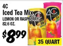 Western Beef 4C Iced Tea Mix LEMON OR RASPBERRY offer
