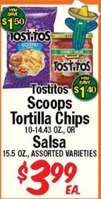 Western Beef Tostitos Scoops Tortilla Chips 10-14.43 OZ, OR Salsa 15.5 OZ, ASSORTED VARIETIES offer