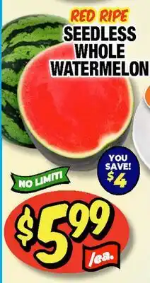Western Beef RED RIPE SEEDLESS WHOLE WATERMELON offer
