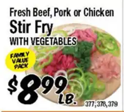 Western Beef Fresh Beef, Pork or Chicken Stir Fry WITH VEGETABLES offer