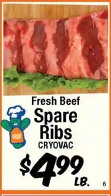 Western Beef Fresh Beef Spare Ribs CRYOVAC offer