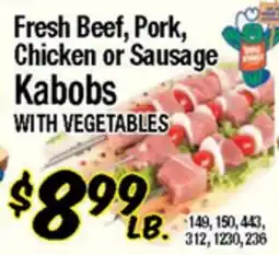 Western Beef Fresh Beef, Pork, Chicken or Sausage Kabobs WITH VEGETABLES offer