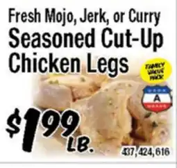 Western Beef Fresh Mojo, Jerk, or Curry Seasoned Cut-Up Chicken Legs offer
