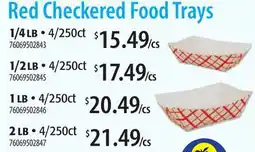 Restaurant Depot Red Checkered Food Trays offer