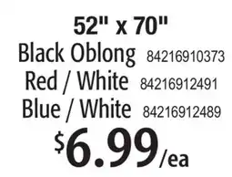 Restaurant Depot Black Oblong Red / White Blue / White offer