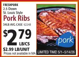Restaurant Depot FRESHPORK St. Louis Style Pork Ribs offer