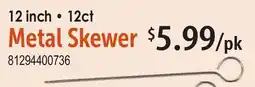 Restaurant Depot 12 inch • 12ct Metal Skewer offer