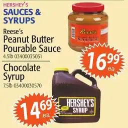 Restaurant Depot Reese's Peanut Butter Pourable Sauce, Hershey's Chocolate Syrup offer