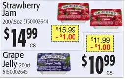 Restaurant Depot Strawberry Jam 200/.5oz 5150002644 Grape Jelly 200ct offer