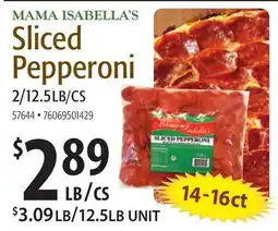 Restaurant Depot MAMA ISABELLA'S Sliced Pepperoni offer