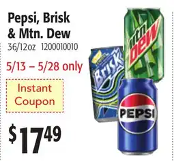 Restaurant Depot Pepsi, Brisk & Mtn. Dew offer