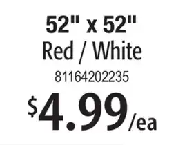 Restaurant Depot 52 x 52 Red / White offer
