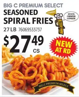 Restaurant Depot BIG C PREMIUM SELECT SEASONED SPIRAL FRIES offer